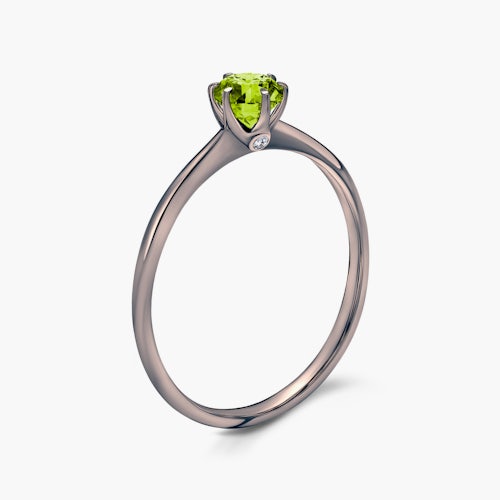 Pierścionek zaręczynowy The Journey: czarne złoto, zielony diament